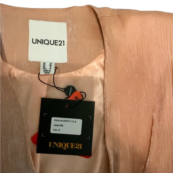 Unique21 🌸Tailored🌸 Shimmer Mini Blazer Dress - SZ 6 - Picture 12 of 16